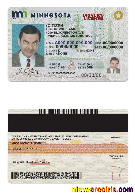 USA Minnesota driving license